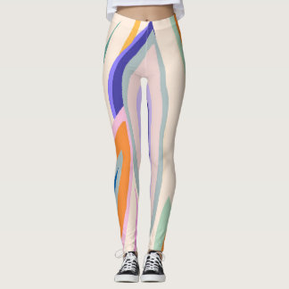 Summer Art: Creative Collage Pattern Leggings