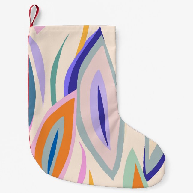 Summer Art: Creative Collage Pattern Small Christmas Stocking (Front)