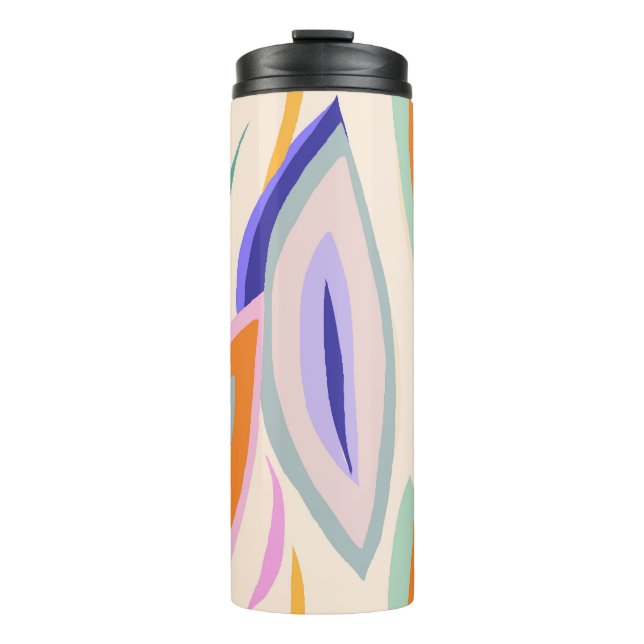 Summer Art: Creative Collage Pattern Thermal Tumbler (Front)