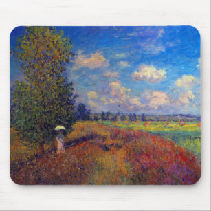 Summer art impressionist poppy fields by Monet Mouse Pad