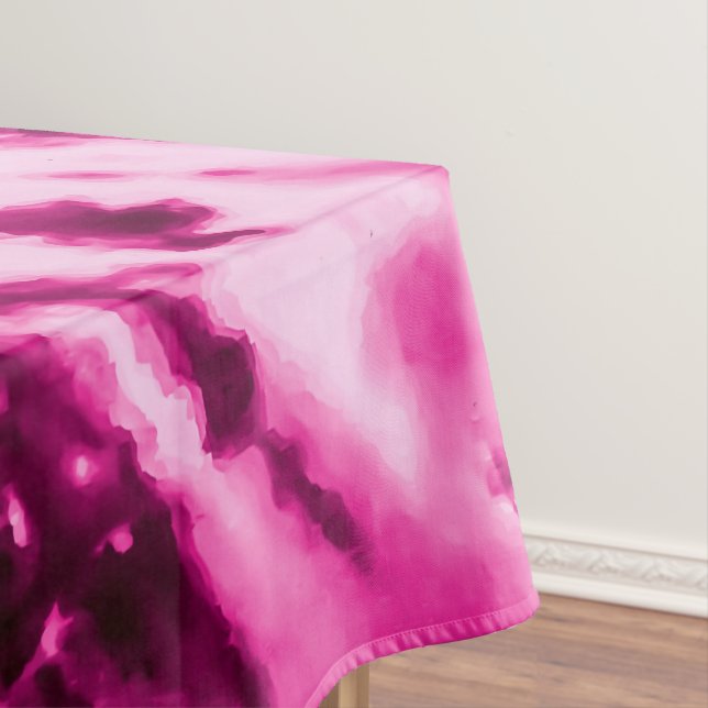 Summer Artsy Girly Neon Blush Pink Tie Dye Pattern Tablecloth (In Situ)