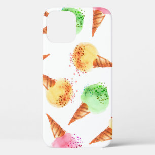 Summer assorted ice dessert colour watercolor draw iPhone 12 case