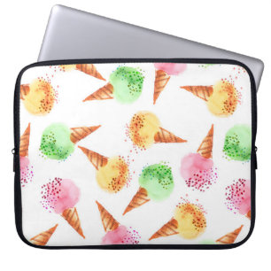 Summer assorted ice dessert colour watercolor draw laptop sleeve