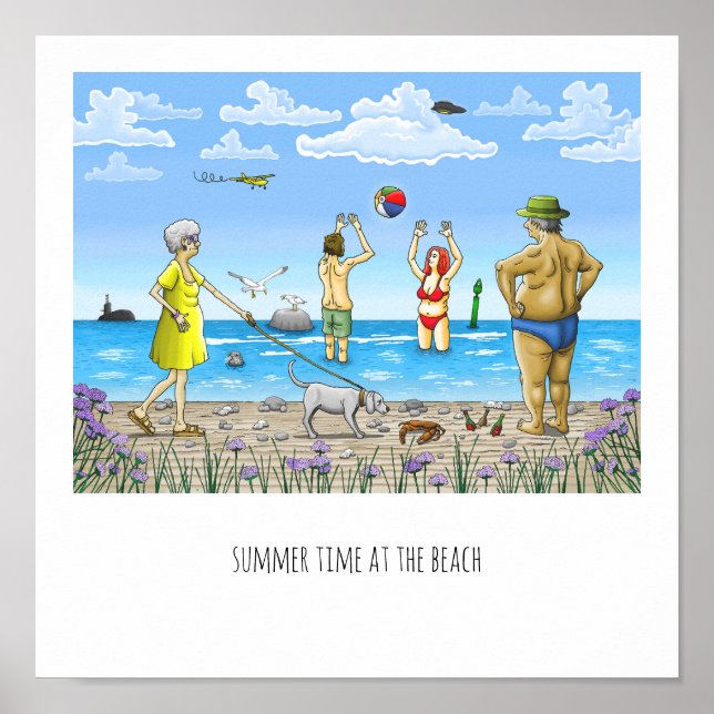 Summer at the beach Poster (Front)