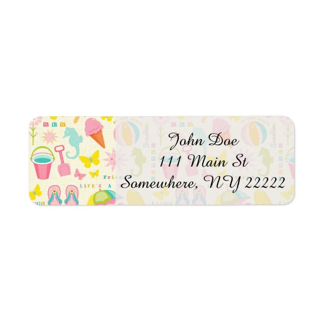 Summer At The Beach Return Address Label (Front)