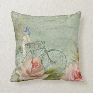 Summer at the Cottage - Porch Roses n Bicycle Cushion