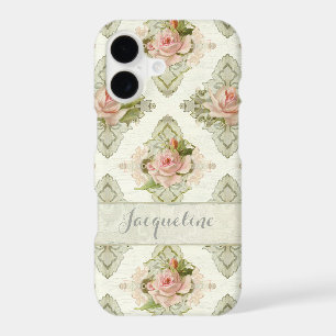 Summer at the Cottage, Vintage Damask Rose Pattern