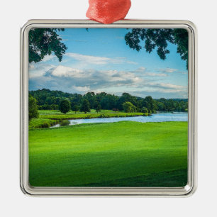 Summer At The Golf Course Metal Ornament