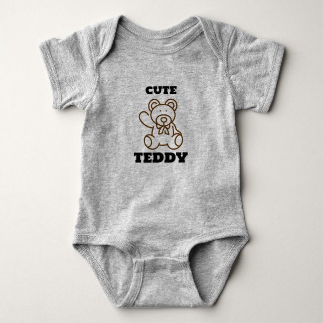 Summer Baby  Cute Teddy  Bear  Bodysuit (Front)