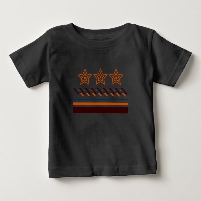 Summer Baby Three -Star Stripes Baby T-Shirt (Front)