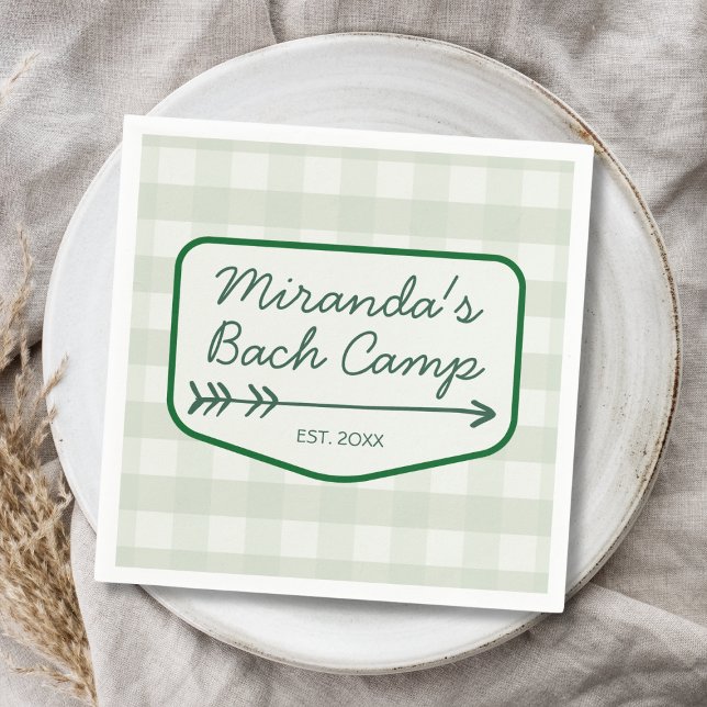 Summer Bach Camp Gingham Bachelorette Camping Napkin (Summer Bach Camp Gingham Bachelorette Camping Napkins)