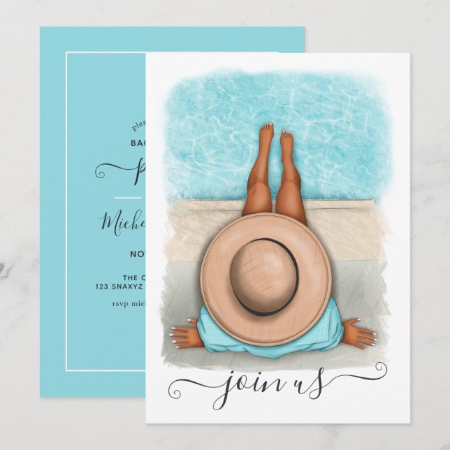 Summer Bachelorette Party Invitation (Front/Back)