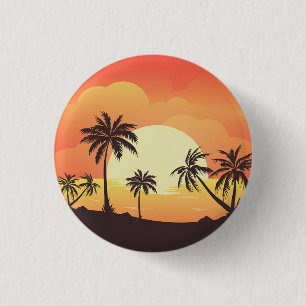Summer Background with Palm Trees-32134 3 Cm Round Badge