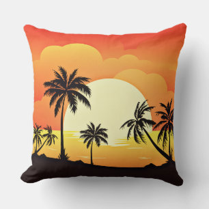 Summer Background with Palm Trees-32134 Cushion