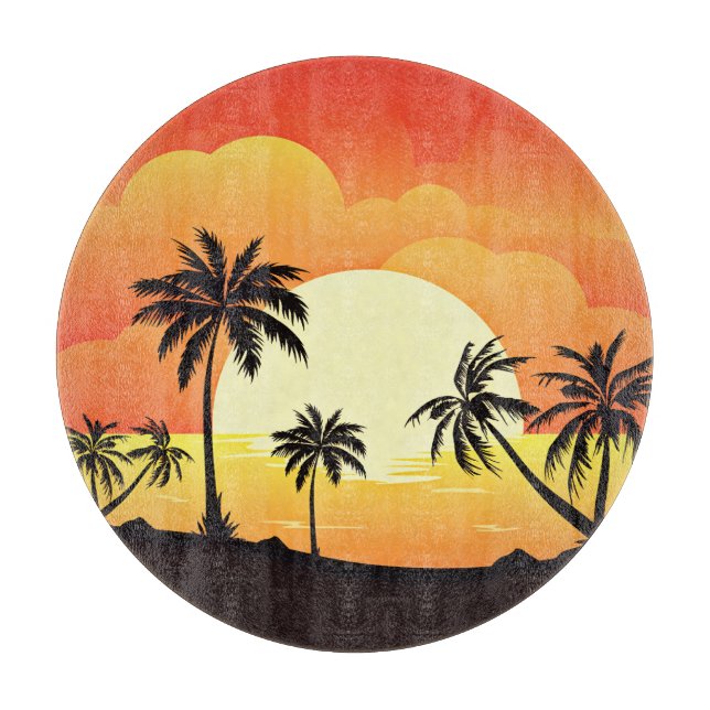 Summer Background with Palm Trees-32134  Cutting Board (Front)
