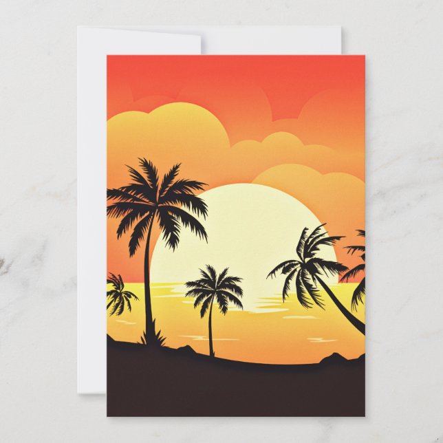 Summer Background with Palm Trees-32134  Invitation (Front)