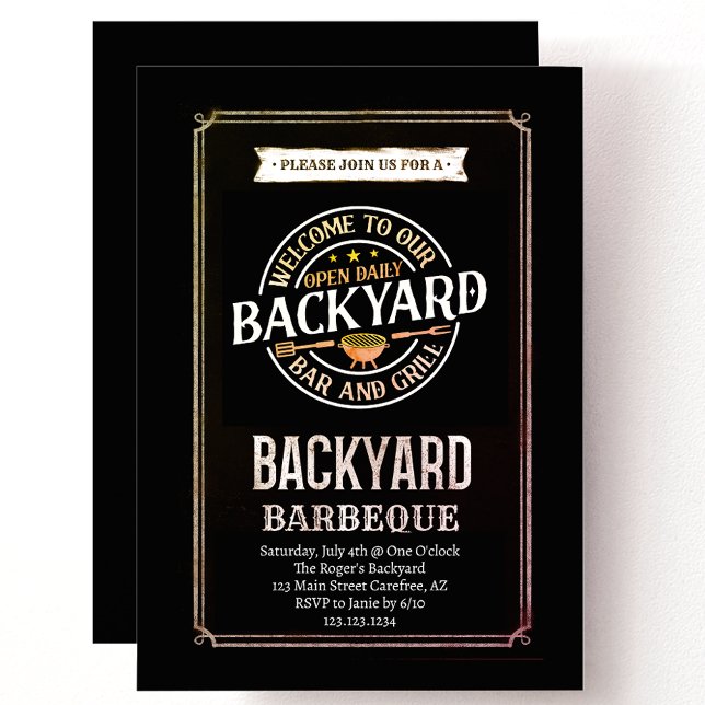 Summer Backyard BBQ Party Invitation (Creator Uploaded)