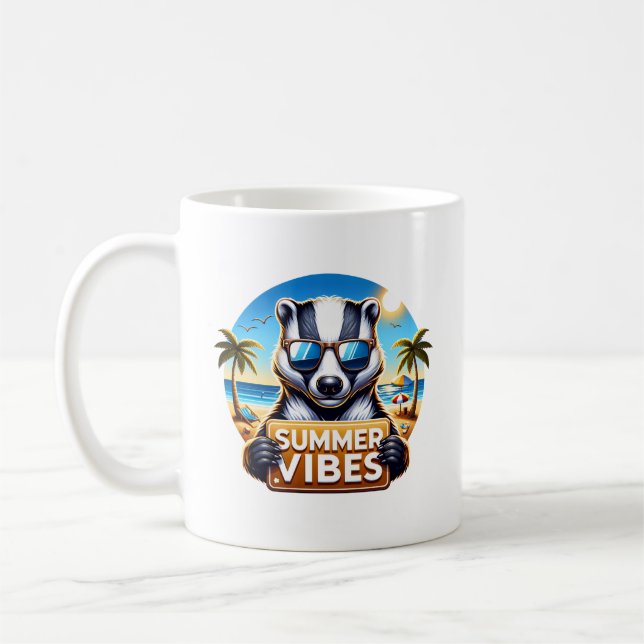 Summer Badger Coffee Mug (Left)