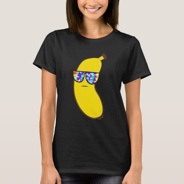 Summer Banana With Sunglasses Kids Fruit Sunglasse T-Shirt (Front)