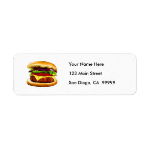 Summer Barbecue Burger Return Address Label