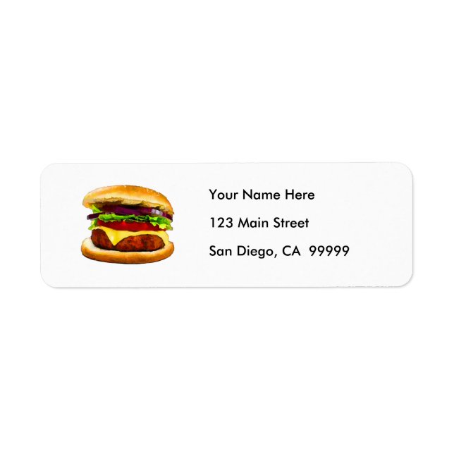 Summer Barbecue Burger Return Address Label (Front)