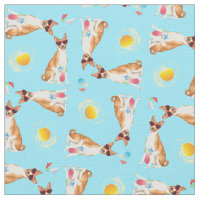 Summer Basenji Fabric