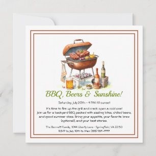 Summer BBQ & Beer Party Invitation – Backyard Cook