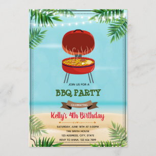 Summer bbq birthday party invitation