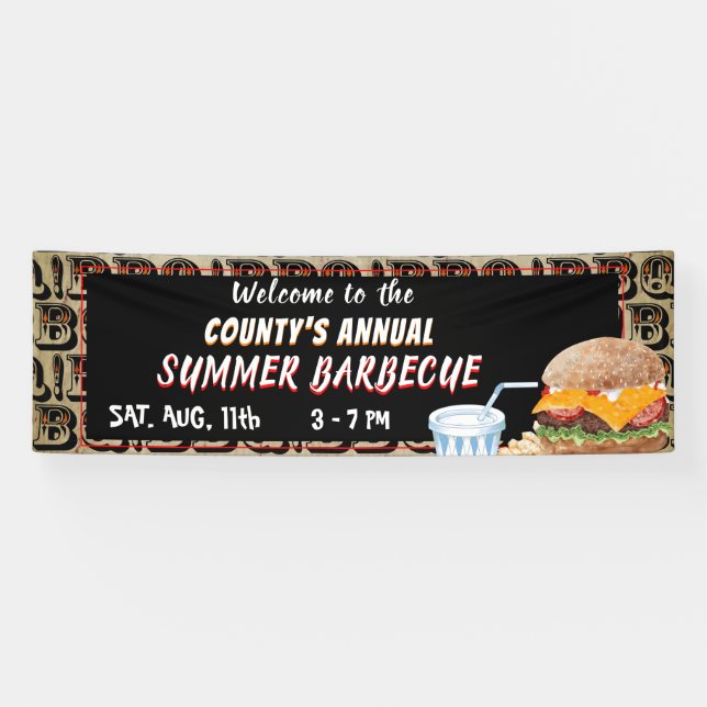 Summer BBQ Cookout Banner (Horizontal)