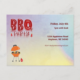 Summer BBQ Customisable Invitation Postcard