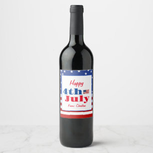 Summer BBQ Family Reunion 4th of July Custom Wine Label