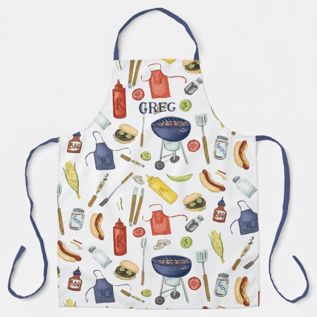 Summer BBQ Father’s Day Grill-out Gift for Dad Apron (Front)