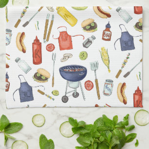 Summer BBQ Father’s Day Grill-out Gift for Dad Tea Towel
