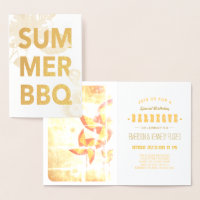 SUMMER BBQ gold foil floral