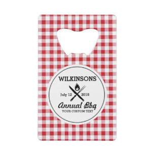 Summer BBQ Grill Cookout Reunion Red Gingham Check