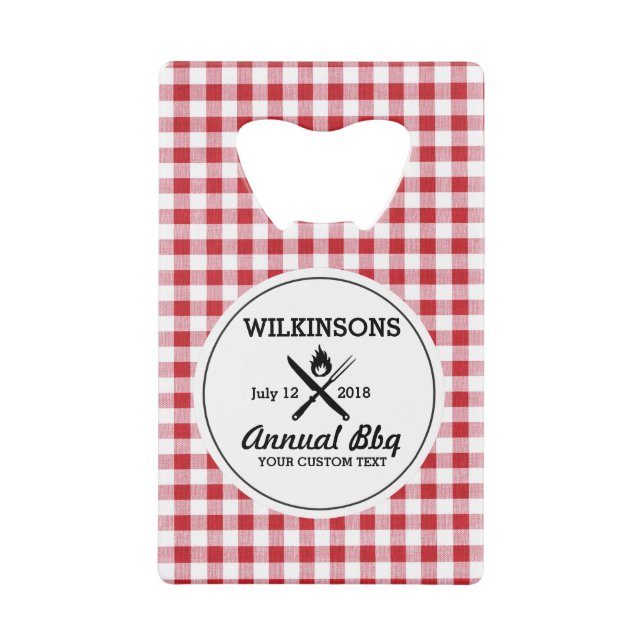 Summer BBQ Grill Cookout Reunion Red Gingham Check (Front)