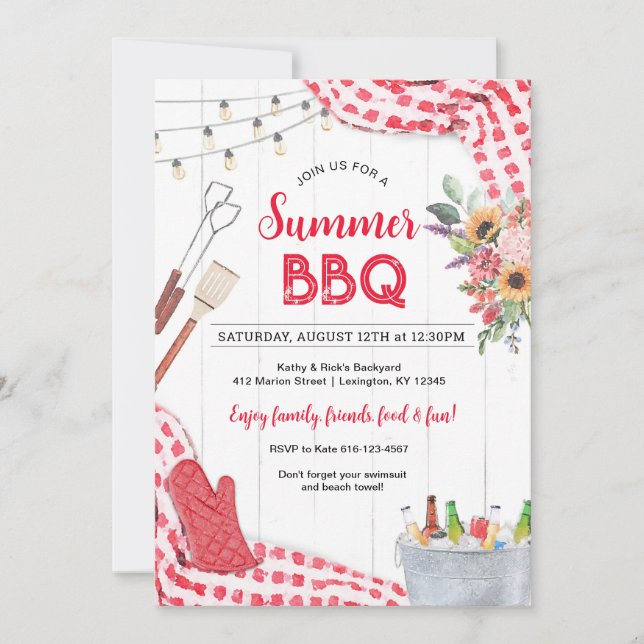 Summer BBQ Invitation (Front)