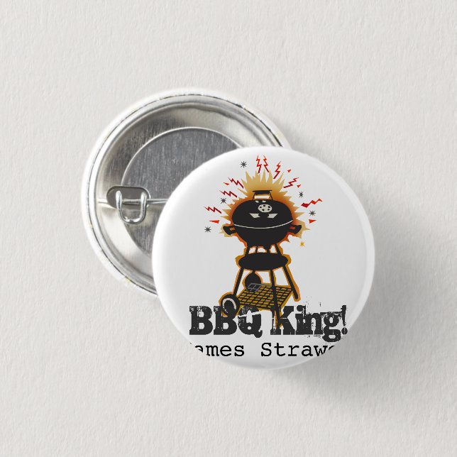 Summer BBQ King Grill Cooking Grilling Name 3 Cm Round Badge (Front & Back)
