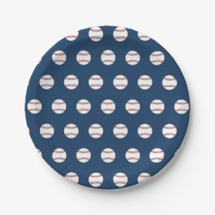 Summer BBQ Picnic Baseball Party Paper Plates