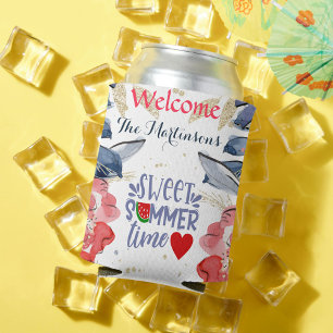 Summer BBQ Picnic Personalised Square Can Cooler