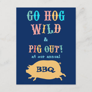 Summer BBQ Pig Out Party Invitation
