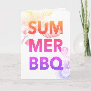 SUMMER BBQ vintage floral Invitation