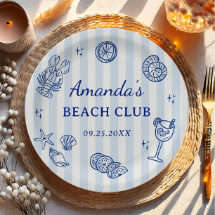Summer Beach Adult Birthday Party Paper Plate