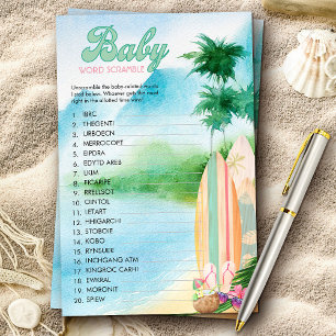 Summer Beach Baby Word Scramble Shower Game