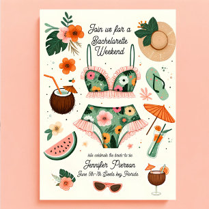 Summer Beach Bachelorette Weekend Party Invitation