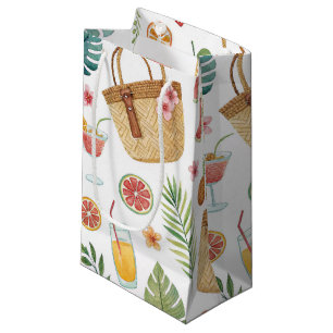 SUMMER BEACH BASKET FRUITS AND FLOWERS SMALL GIFT BAG