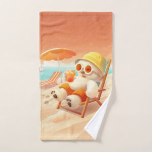 Summer Beach Bear Bath Towel Set