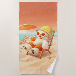 Summer Beach Bear Beach Towel
