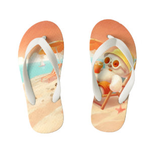 Summer Beach Bear Kid's Thongs