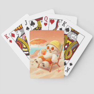 Summer Beach Bear Playing Cards